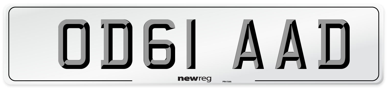 OD61 AAD Number Plate from New Reg